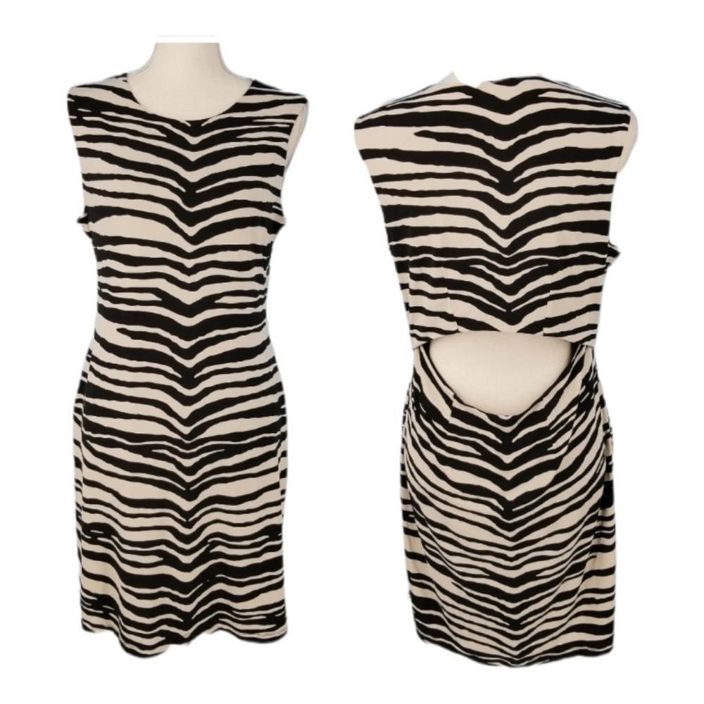 Jennifer Lopez Zebra Print Cut Out Cocktail Dress In A Women's Size Medium